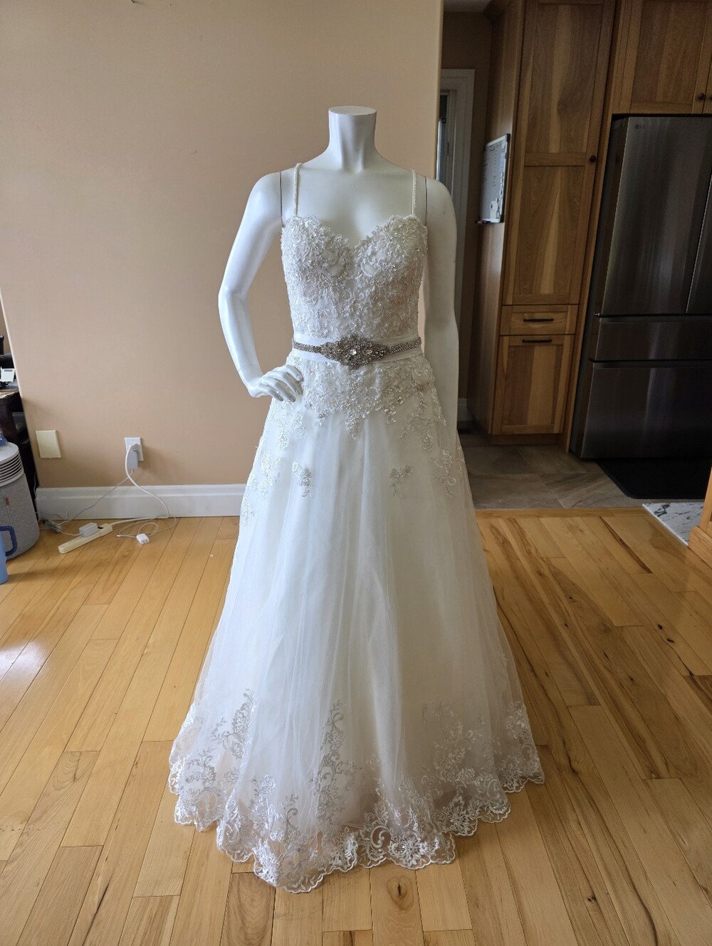 Jewel By David's Bridal V3836 Size 14 Ivory A-Line Wedding Dress